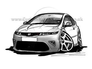  one A4 (210mm x 297mm) print of the above cartoon car caricature