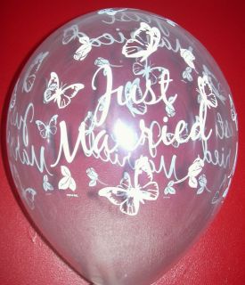 12 Clear 11 Just Married Butterfly Butterflies Helium Quality Wedding