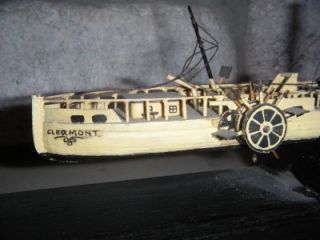 Vintage Wood Model of The 1807 Fulton Clermont Riverboat Paddle Wheel