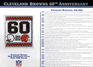 Cleveland Browns 60th Anniversary Patch Willabee Ward