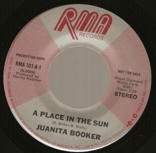 Juanita Booker A Place in The Sun Soul 45 on RMA Label produced Harley