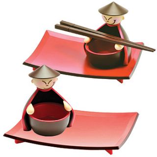  Sushi Set Service for Two (2)   Kit Includes Plates, Bowls, Chopsticks
