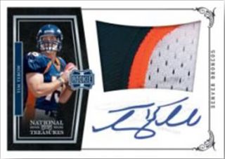2010 Panini National Treasures Tim Tebow Autograph Patch RC Card