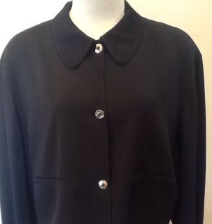 State of Claude Montana Italy Womens Black Jacket Cropped Long Sleeve