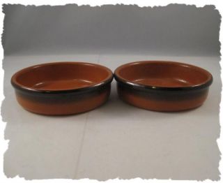 Red Clay Glazed Pottery Round Shallow Bowls/Dishes #2.