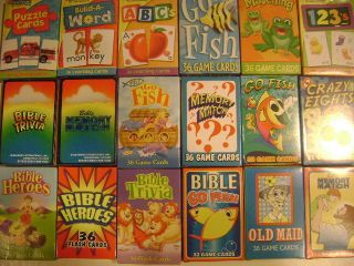 New Family Children Bible Christian Card Games Trivia Go Fish Memory