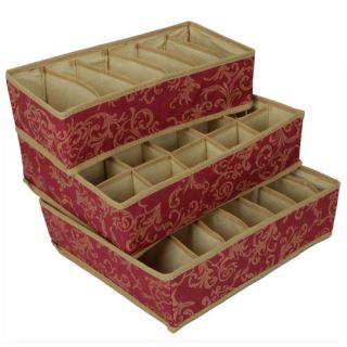  Page Pattern Storage Case Box Set Dark Red Closet Organizers