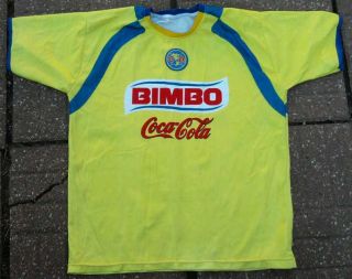 CA Club America Soccer Jersey L Large   Aguilas Coca Cola Bimbo Corona