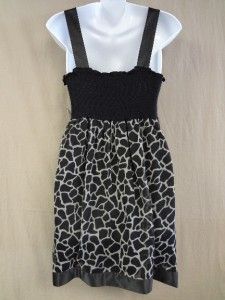 CHRISTINA Large NWT Black Gray Animal Giraffe Print Dress Womens NEW