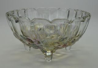 Indiana Glass Clear Footed Fruit Bowl Decorative Collectible Vintage