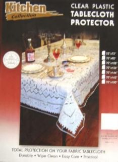 52x72 Heavy Duty Plastic Clear Table Cover Protector Durable Wipe