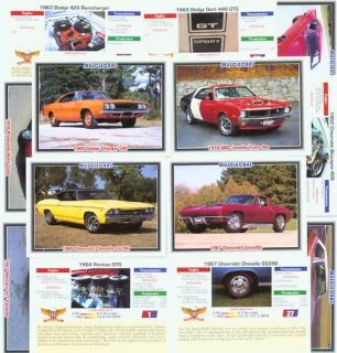   CLASSIC COLLECTOR CAR CARDS MUSCLECARS FORD CHEVY MOPAR MERCURY OLDS