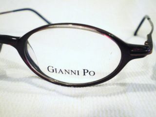 New Gianni Po Eyeglasses Burgundy Clear Spring Hinges