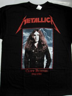 Metallica Cliff Burton 1962 1986 Thrash Heavy Metal Master New Black T