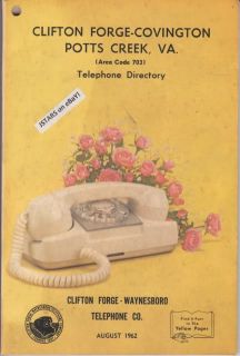  clifton forge waynesboro telephone company directory for clifton forge