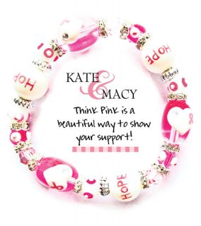 New Clementine Design Kate Macy Think Pink Hope Breast Cancer Bracelet
