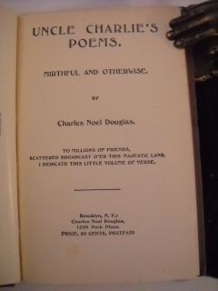 1906 Charles Noel Douglas Uncle Charlies Poems Signed