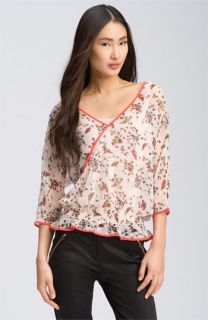 Ted Baker London Butterfly & Floral Print Surplice Top