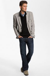 BOSS Black Flannel Blazer & AG Jeans Straight Leg Jeans