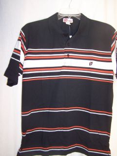 OMBRE Mens Size Large Polo Shirt Black Orange White Gray Casual or