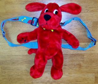 Clifford The Big Red Dog Plush Backpack w Adj Straps 1 Zip Compartment