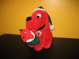 Santa Clifford the big red dog plush stuff animal