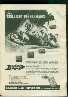 1944 Print Ad Micamold Radio Corporation WWII Soldiers