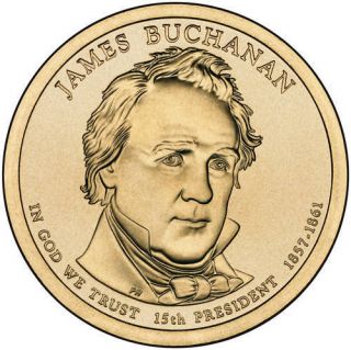 James Buchanan Golden President Dollar P Mint Coin