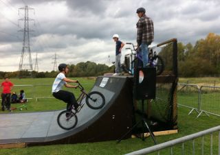 Even the BMXers had their own ramp set up for fun as the day comes to
