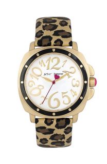 Betsey Johnson Round Dial Leopard Strap Watch