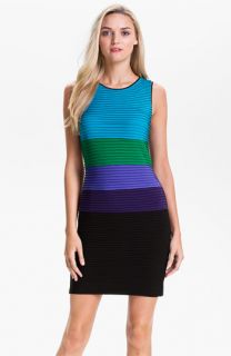 Calvin Klein Pleated Colorblock Jersey Dress