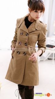 Women Fashion Slim Bowknot Trench Coat 3 Color New 001