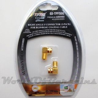  Right Angle Coaxial Coax Connector GOLD PLATED Adapter RG59 RG6U cable