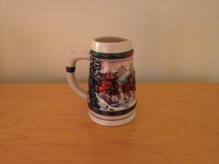  1993 Budweiser Holiday Christmas Stein Collection Glass Mug Cup