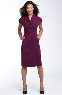 Suzi Chin for Maggy Boutique Ruched Faux Wrap Dress