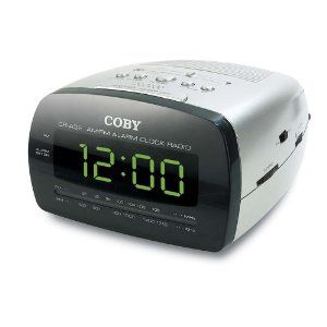 Coby CRA58 LED Digital Am FM Alarm Clock Radio Big Display Sliver