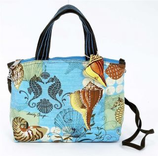  Beach Bag Pocketbook Artist Sandy Clough Seahorses Shells Sea