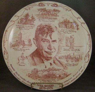 Vernon Kilns Will Rogers Souvenir Commemorative Plate