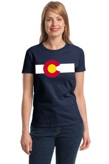 COLORADO STATE FLAG TEELadies Cut T shirt. Denver, Coloradan