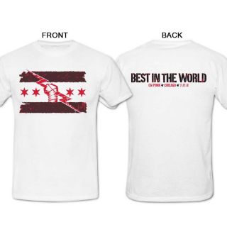 Cm Punk Best in The World WWE Custom White T Shirt Sz s M L XL 2XL