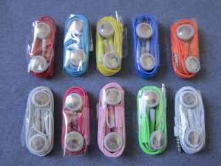 10 Colored Headset Headphone Earbuds with Mic for iPod Touch iPhone 4