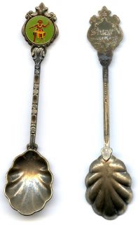 vintage silver plated fiji enamel collector spoon