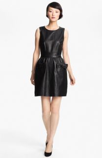 RED Valentino Bow Detail Leather Dress