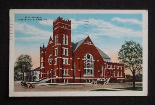 1947 M E Church Old Cars Coffeyville KS Montgomery Co Postcard Kansas