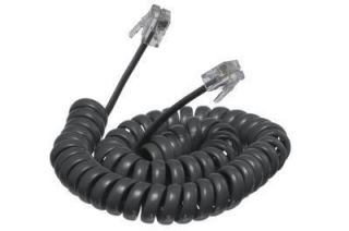 New Dark Grey Coiled Curly Handset Cord 6ft Phone Cord