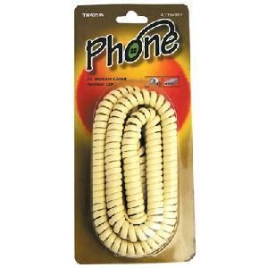New 15ft 15 15 Feet Ivory Phone Handset Cord Coil