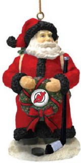 NJ New Jersey Devils NHL Hockey Classic Santa Christmas Ornament New