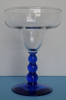 UNKNOWN MANUFACTURER WINE GLASS COBALT BLUE BALL STEM
