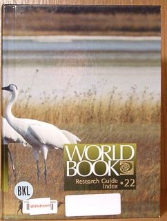 2009 World Book Encyclopedia Volume 22 Research Guide Index
