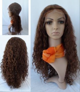  Lace Wig Remy Human Hair Wig 20 Long 4 Color Natural Curly